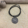 Buddhablez™ Antique Silver Om Lotus Mandala Pendant Necklace