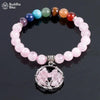 Load image into Gallery viewer, Buddhablez™ Pink Quartz 7 Chakra Healing Bracelet