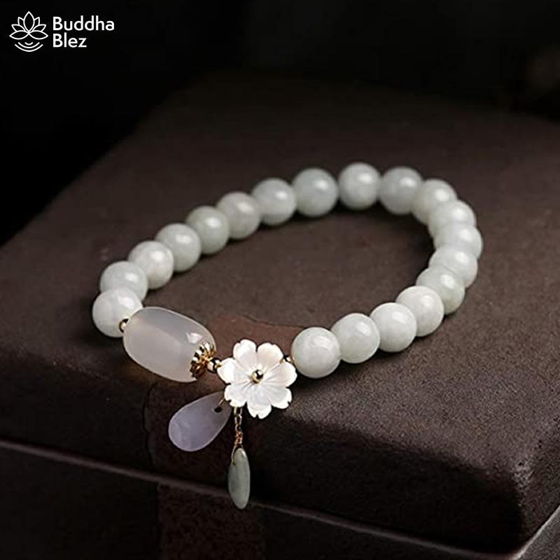 Buddhablez™ White Jade Serenity Bracelet