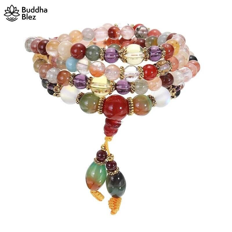 Buddhablez™ Kaleidoscope High Vibration Quartz Mala