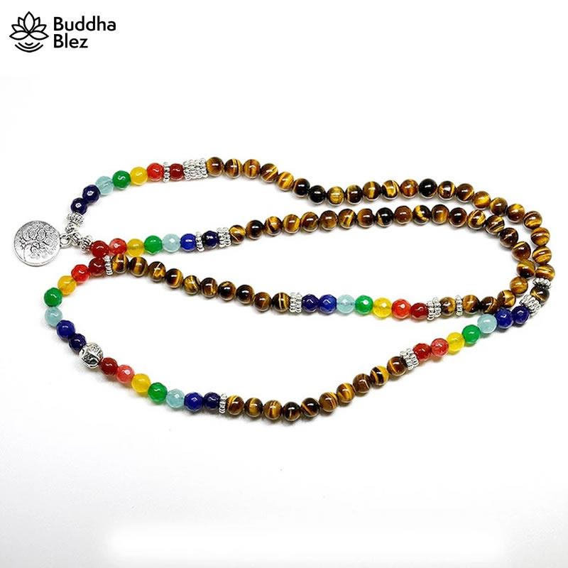 Buddhablez™ 7 Chakras Natural Tree Bracelet 108