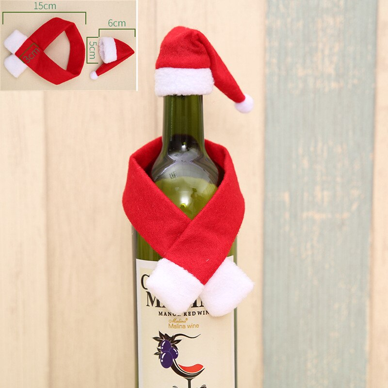 Christmas Wine Bottle Decorative Hat and Scarf