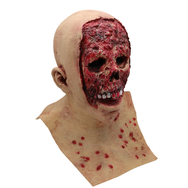 Zombie mask with blood face without skin
