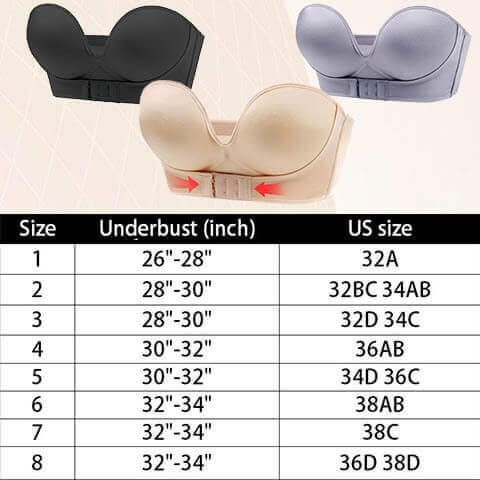Strapless Front Buckle Lift Bra