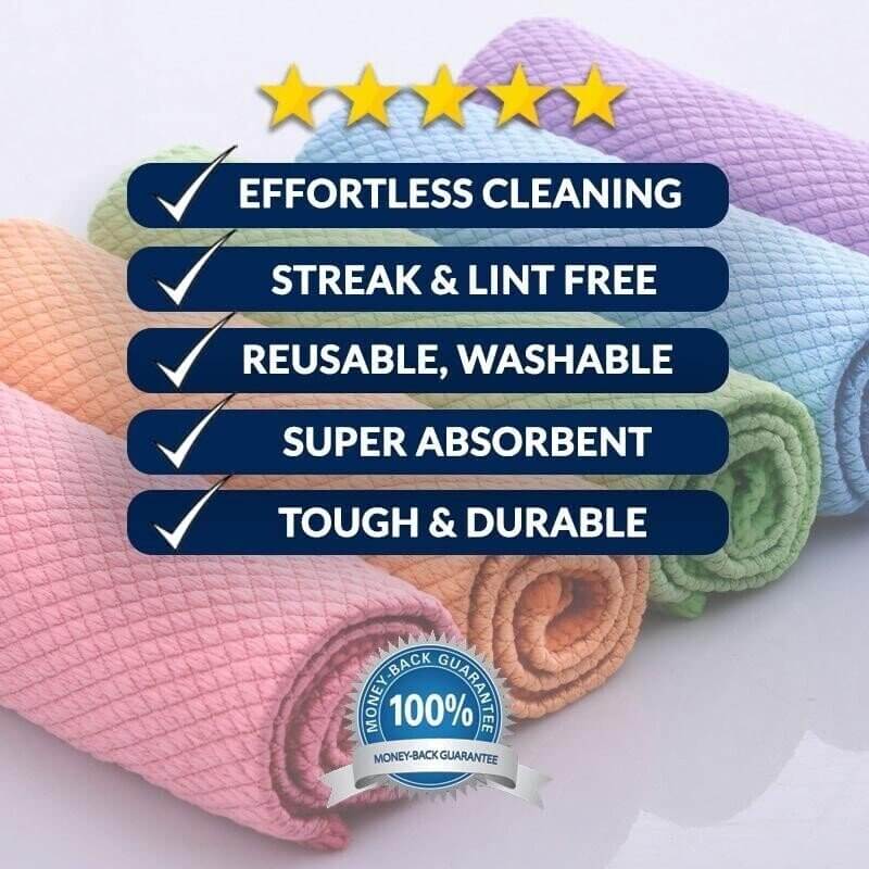 Streak Free Miracle Cleaning Cloths - Reusable