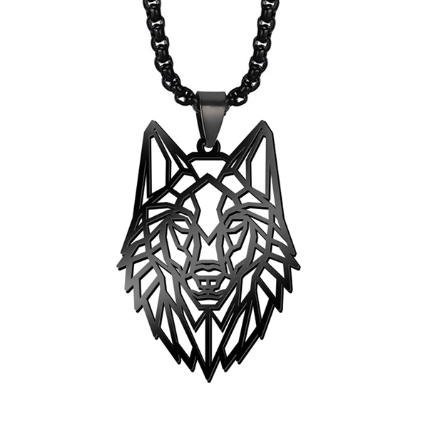 Geometric Wolf Necklace