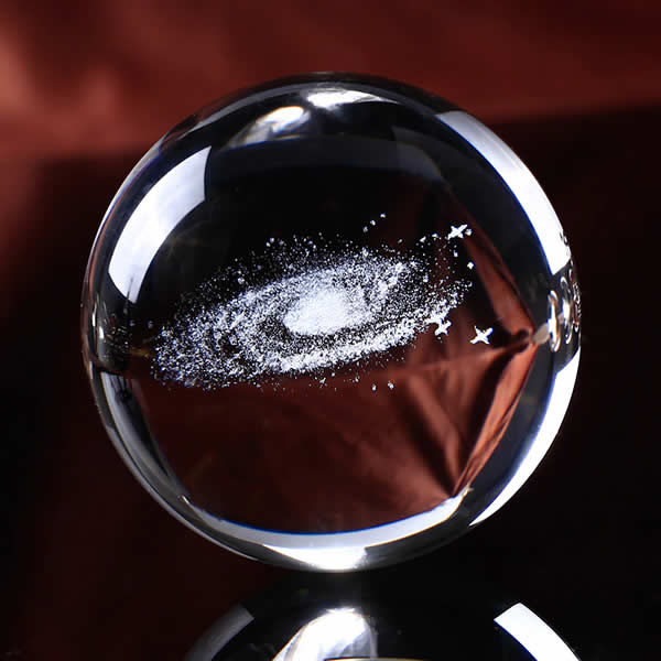 3D Crystal Ball With Galaxy Design