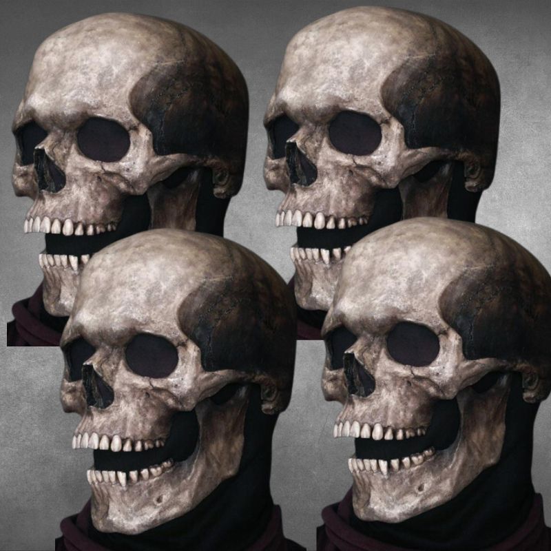 Full Head Skull Mask with Movable Jaw