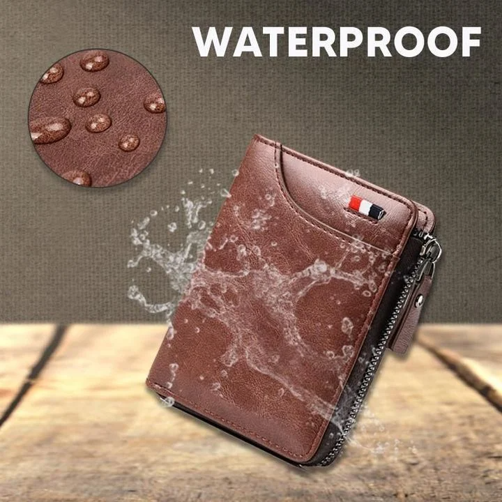 Multi-Function Waterproof Leather RFID Blocking Wallet