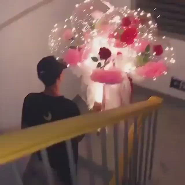 Pre Valentine's Day Sale-LED Luminous Balloon Rose Bouquet