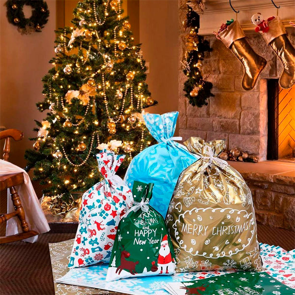 Naavi™ Drawstring Christmas Gift Bag Set